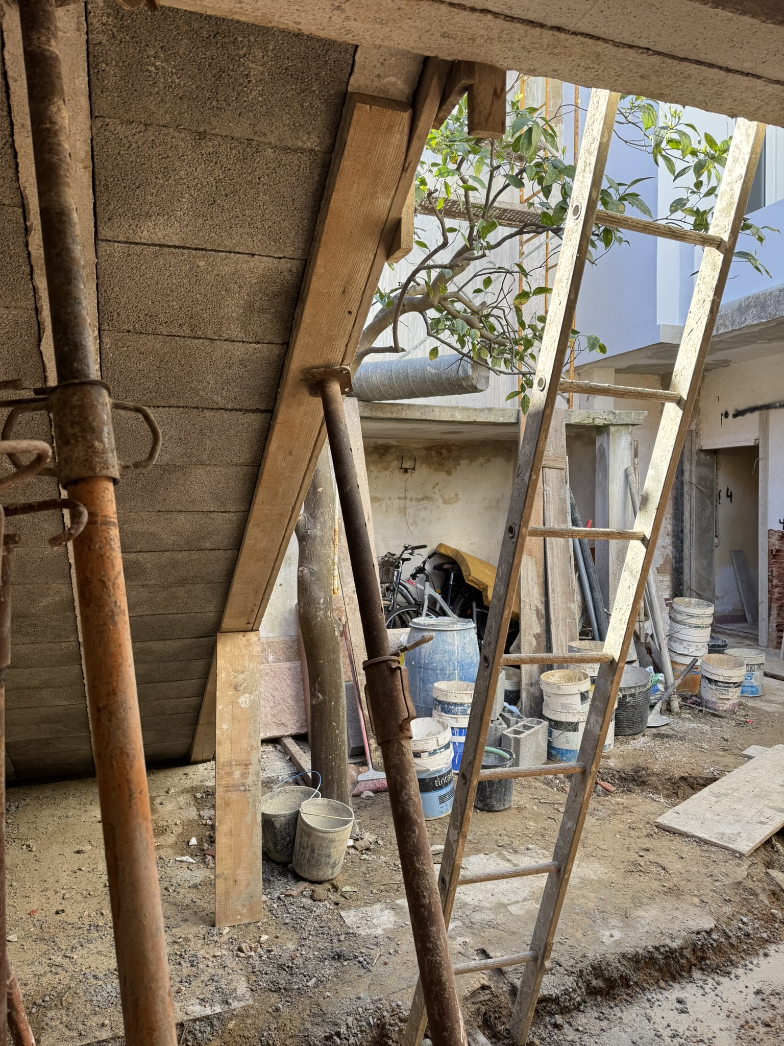 New courtyard stairs foundation