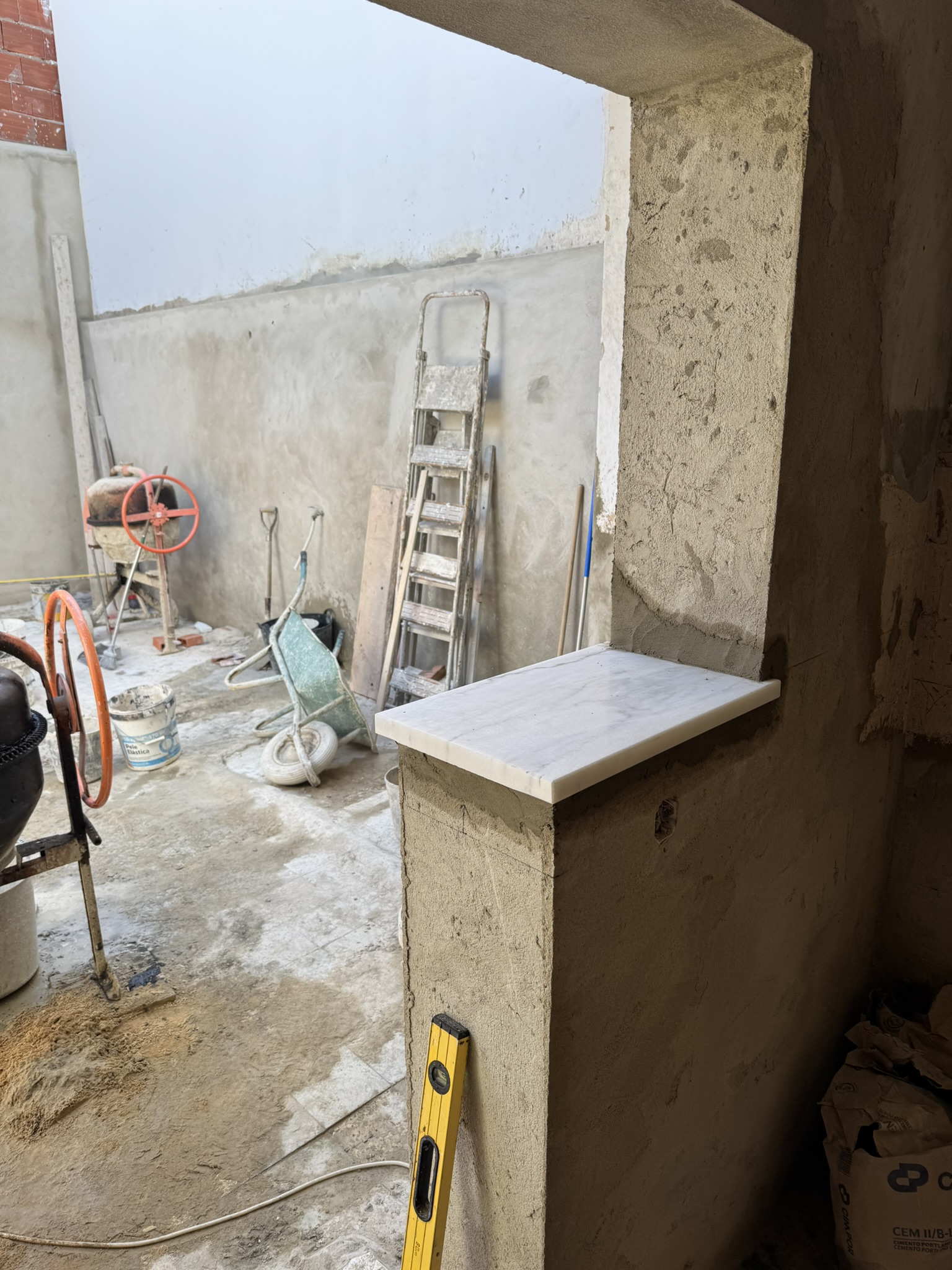 Bathroom window sill