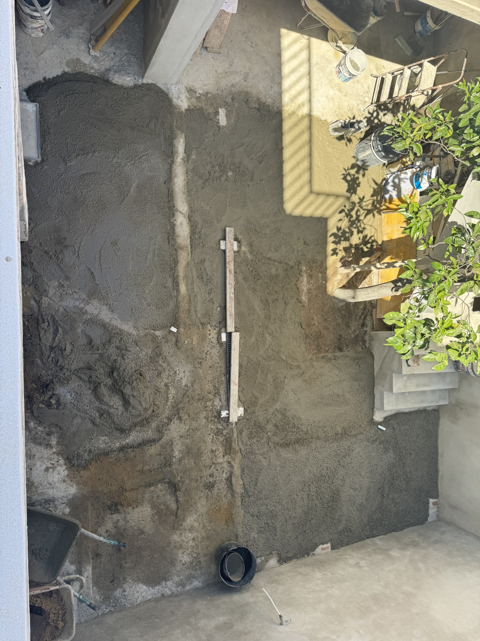 first pour of the new floor