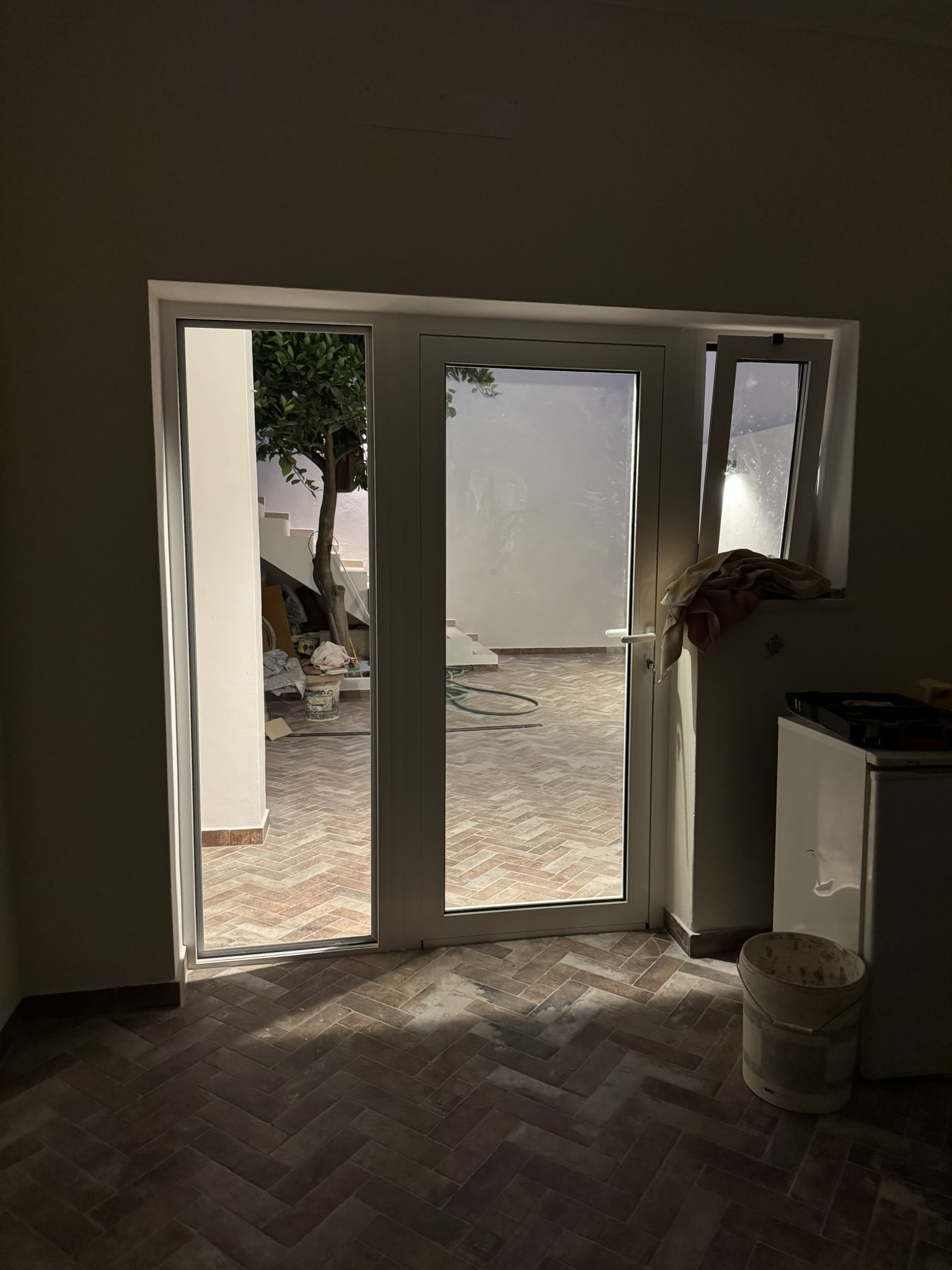 Kitchen door and windows